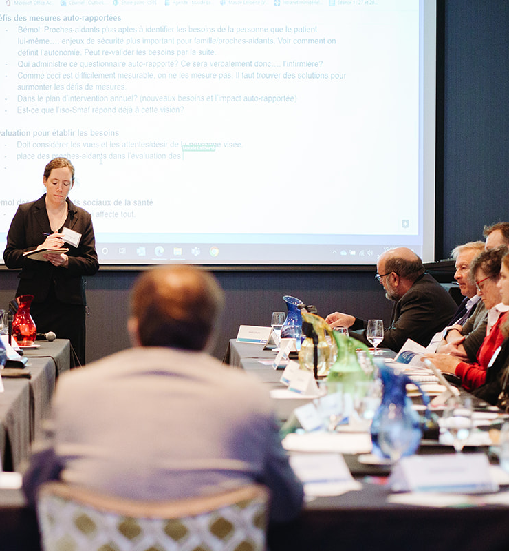 Members of the CSBE Consultation Forum learning more about the health-care topic discussed at the first session.